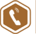 Phone Copper Octagon Icon